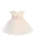 Baby Girls Multi Color Waffle Pattern Pearls Lace  Flower Girl Dress 0M-24M - SophiasStyle.com